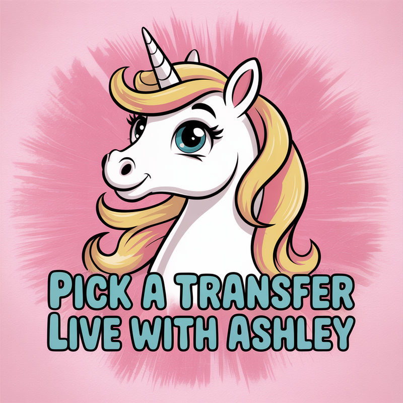 TikTok Live, DTF Transfers, Unicorn, Fantasy Creature, Pastel Colors, Pick A Transfer Live With Ashley, Creative Theme, DTF Transfer