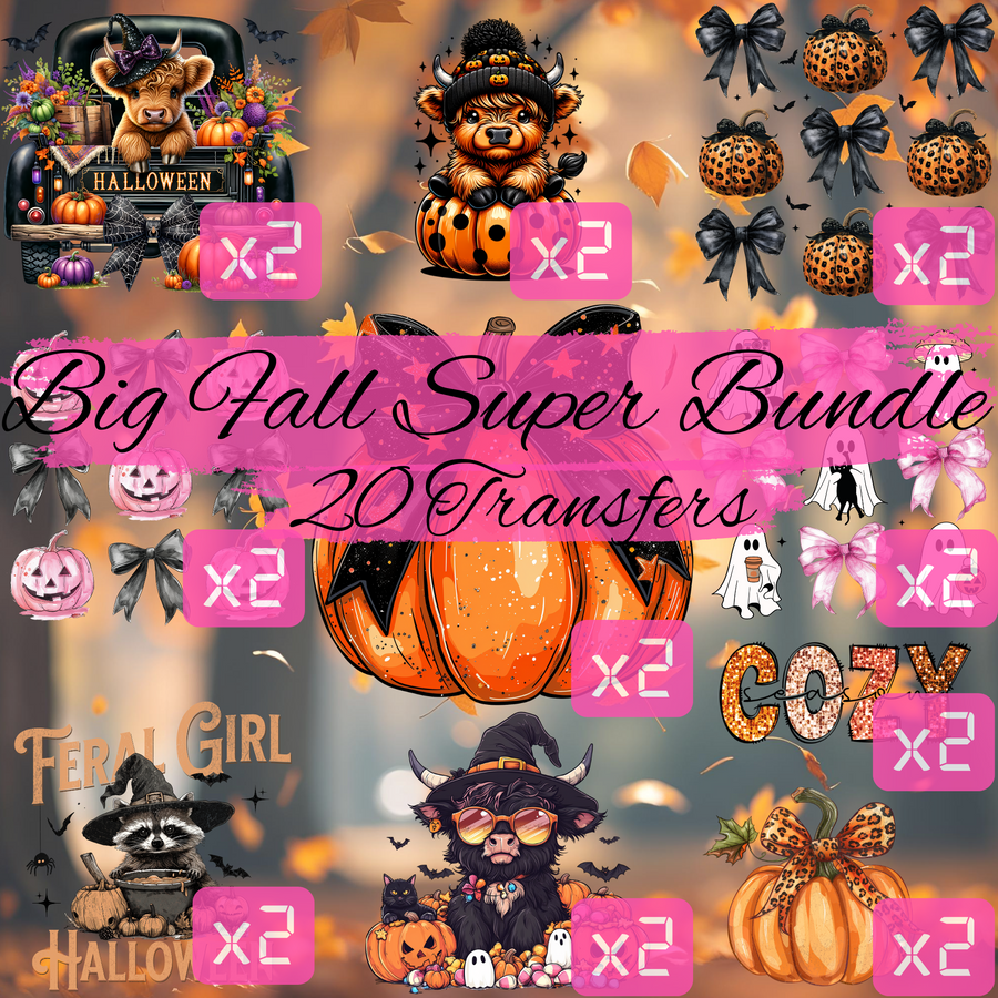 Big Fall Super Bundle, Halloween Transfers, Pumpkin Bear Vibes, Arts and Crafts, Fall, Spooky Season, Cute Animals, Cozy Aesthetic