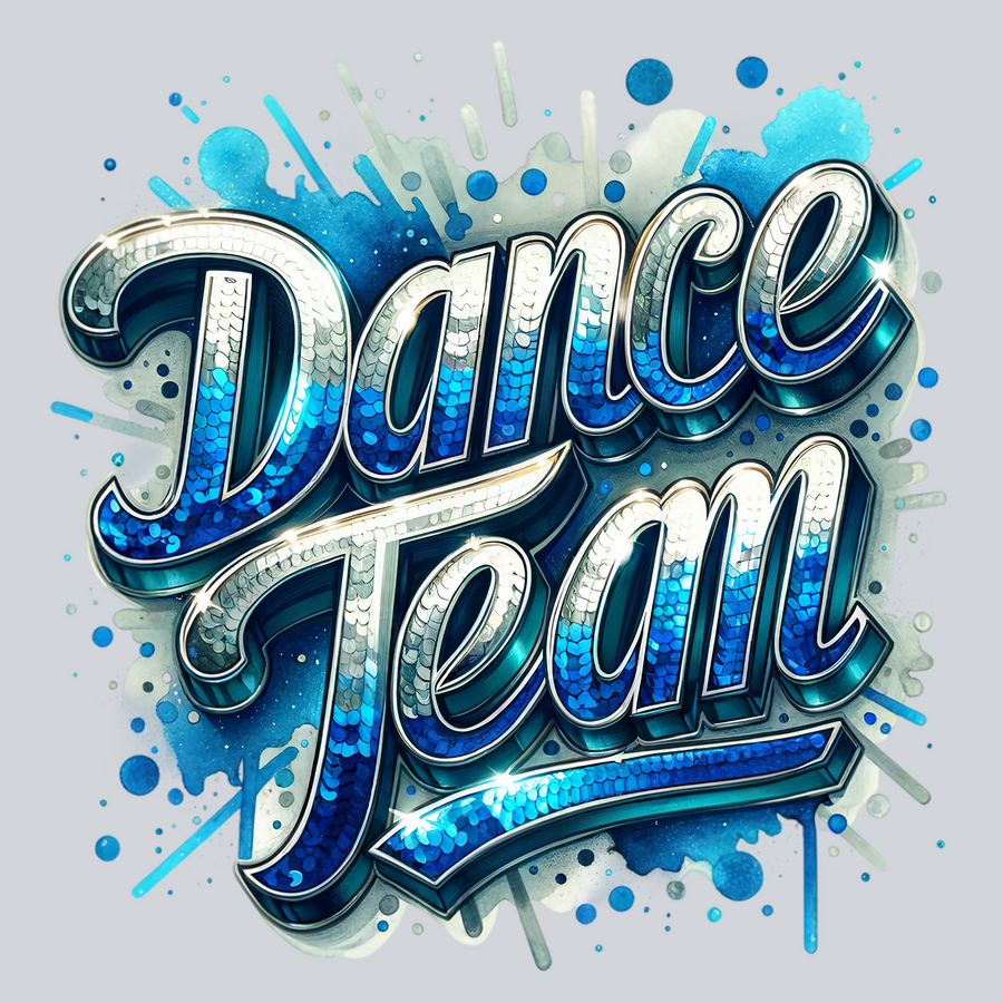 Dance Team Sequins Transfers, Cheerleading Transfers, Light Blue, Glitter Design, Dance Accessories, DTF Transfer