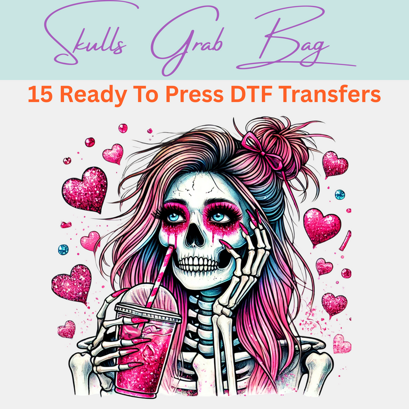 Skulls Grab Bag - 15 Ready to Press DTF Transfers