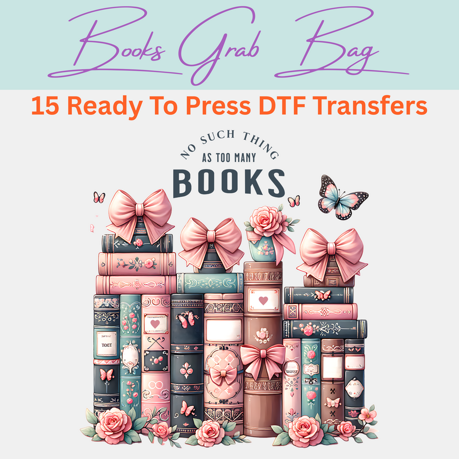 Books Grab Bag - 15 Ready to Press DTF Transfers