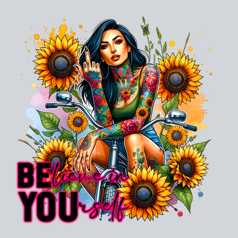 Believe In Yourself, Empowerment Transfers, Inspirational Designs, Motivational Quotes, Positive Affirmations, Modern Typography, Flower Patterns, Sunflowers, DTF Transfer