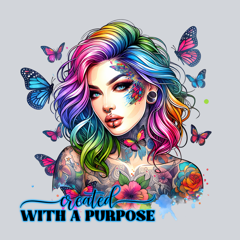 Created With A Purpose Empowerment Transfers, Inspirational Designs, Motivational Quotes, DTF Transfers
