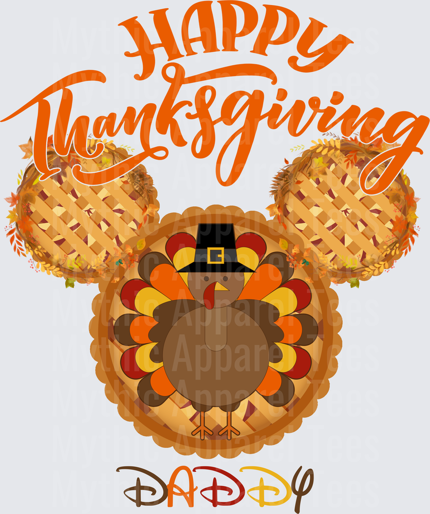 Disney Fall and Thanksgiving Mickey Mouse Pie Ears Turkey Daddy