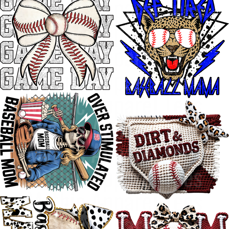 Baseball 2 GANG SHEET 10 FULL SIZE IMAGES