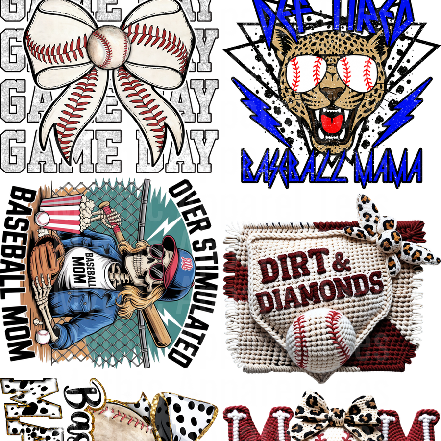 Baseball 2 GANG SHEET 10 FULL SIZE IMAGES