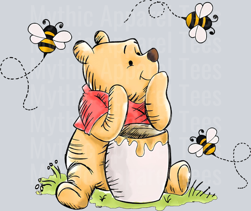 Poop with honey and bees Disney DTF Winnie The Pooh Transfers