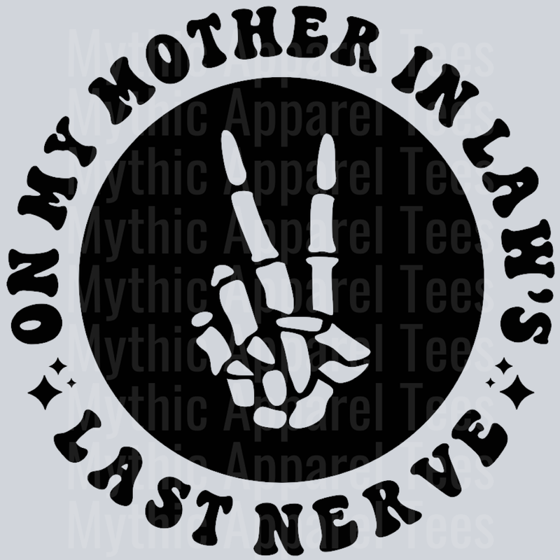 On My Mother In Laws Last Nerve Pocket Design Wavey Retro Style Funny Shirt Design