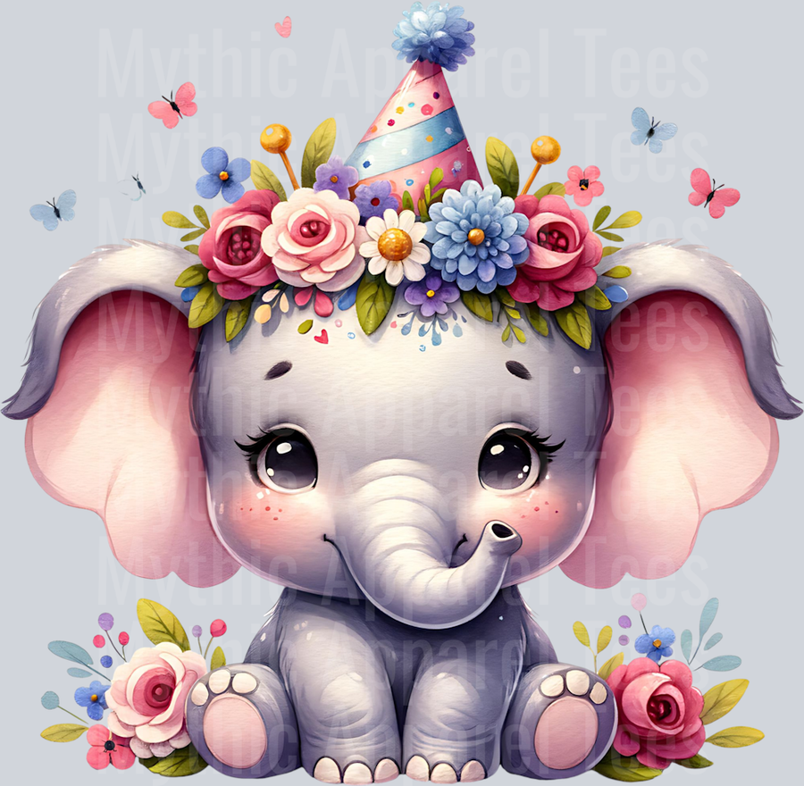 BABY ELEPHANT IN PARTY HAT CLIPART