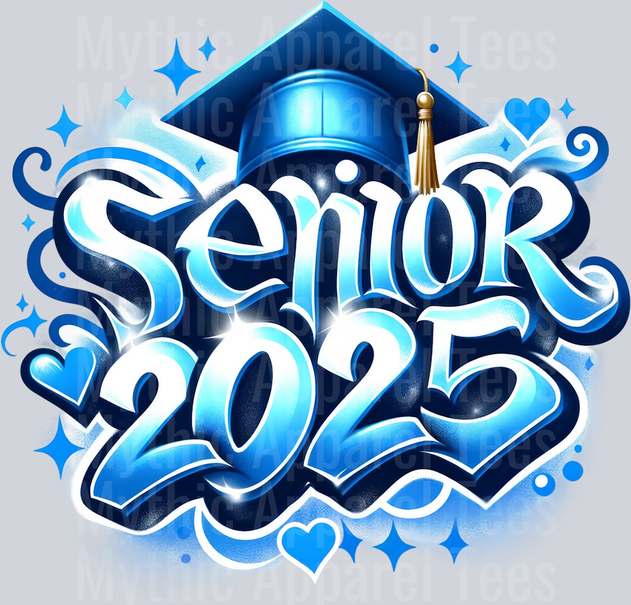 001 Airbrushed Senior 2025 DTF 2025 Senior Graduation Transfers