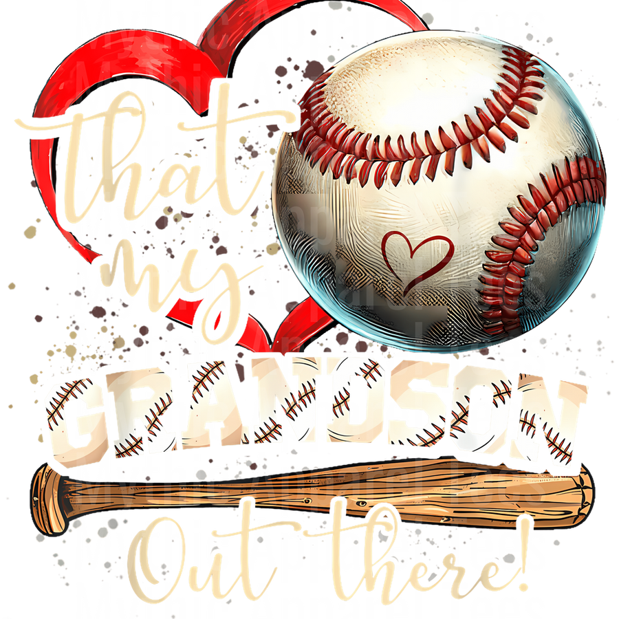 Grandma Grandpa Grandparents Baseball DTF Transfer