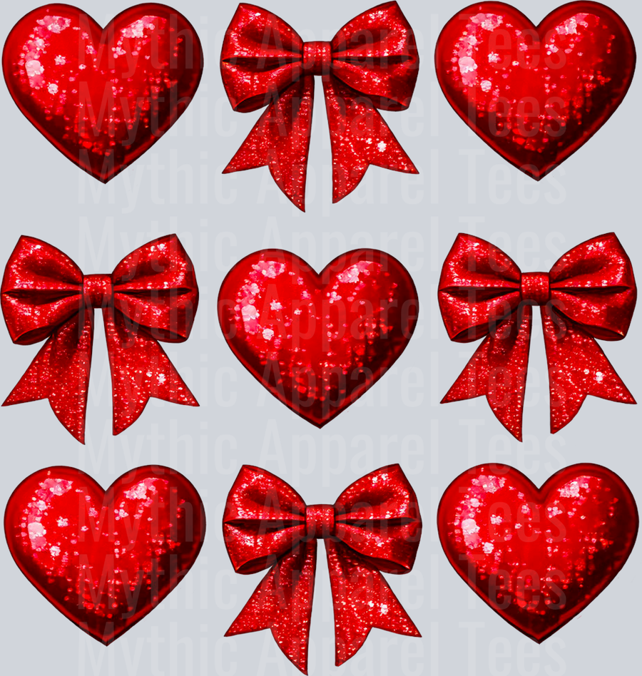 Hearts And Bows red Coquette Style Combo Valentines Day Design