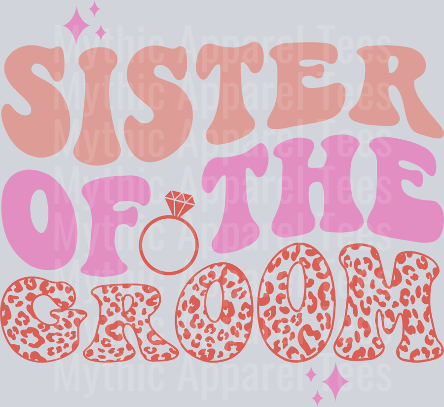 Sister of the groom retro DTF Wedding Transfers