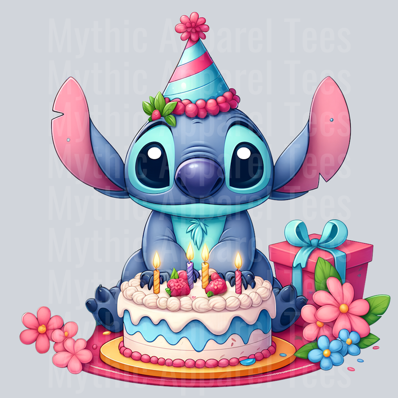 Stitch Birthday Transfer 7 DTF Stitch Birthday Transfers