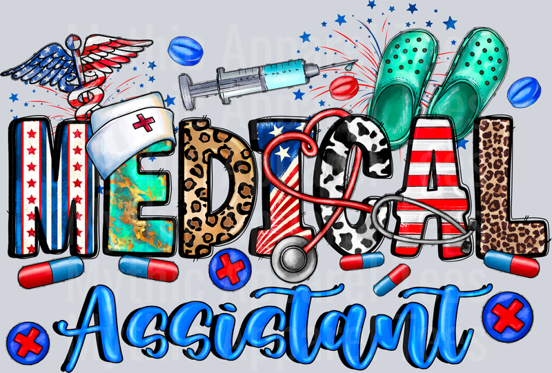 4th Of July Medical Assistant DTF Patriotic Transfers