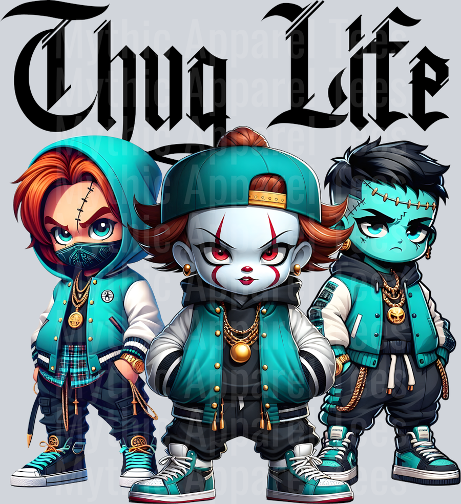 Chucky Pennywise Frankenstein Chibi Halloween DTF Thug Life Transfers