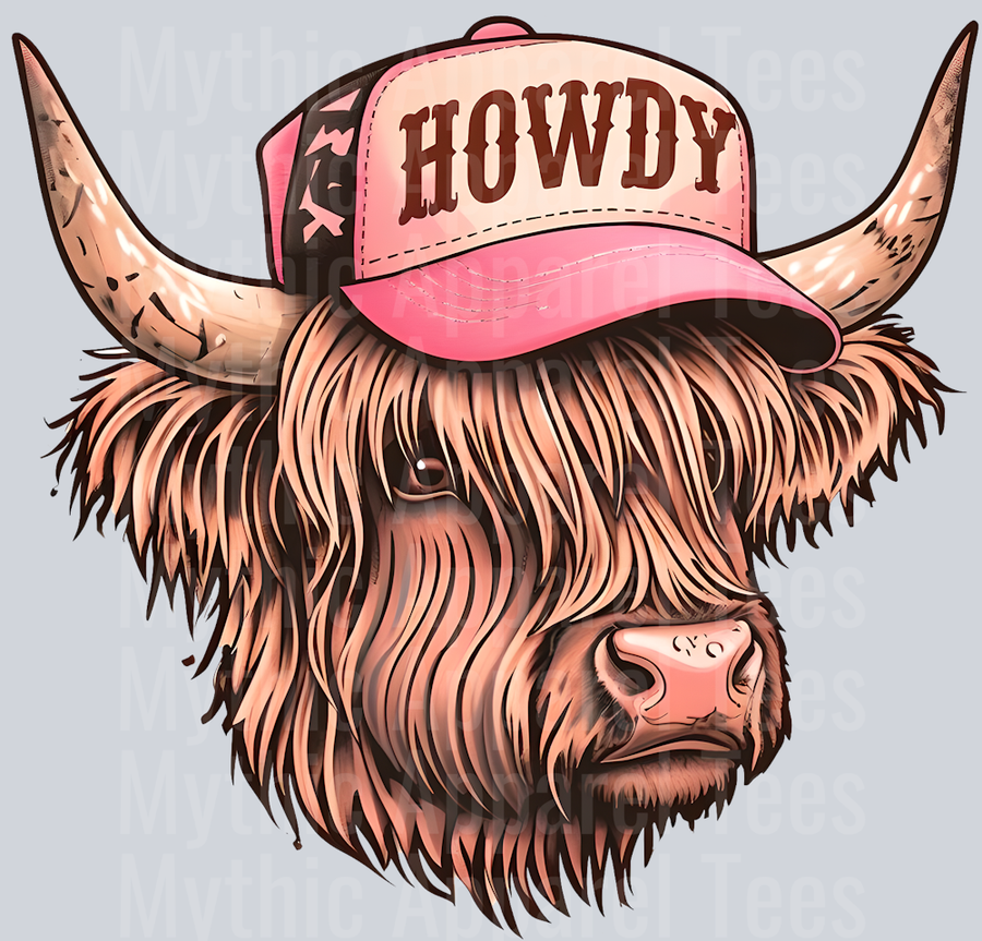 Southern Cow Howdy Cowgirl Western Southern Girl Pink
