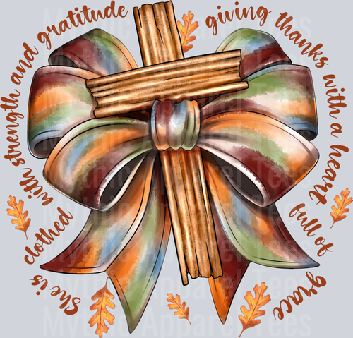 She is Clothed with and Gratitude Giving Thanks With a Heart Full Of Grace Religious Christmas