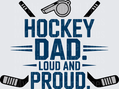 Ice Hockey Dad Loud and Proud Crossed Sticks Whistle Design