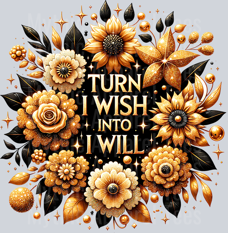 Turn I Wish Into I Will DTF Inspirational Transfers