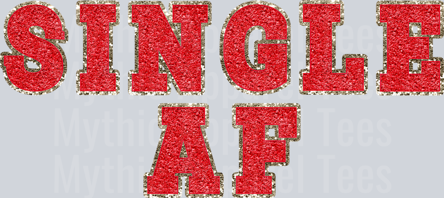 Single AF Wavy Retro Funny Designs Valentines Day Sequin