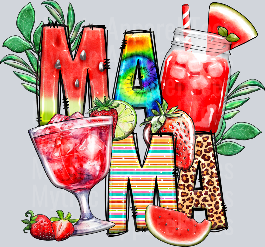 Mama Drinks with patterns DTF Summer Transfers