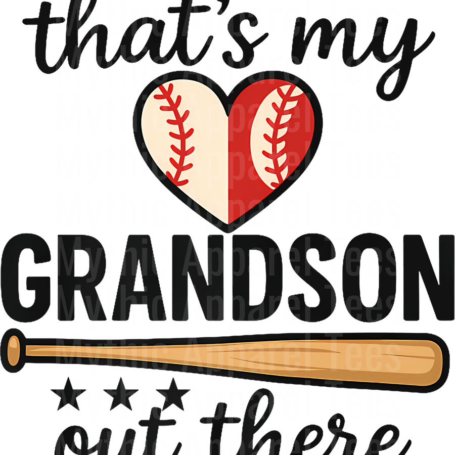 Grandma Grandpa Grandparents Baseball DTF Transfer