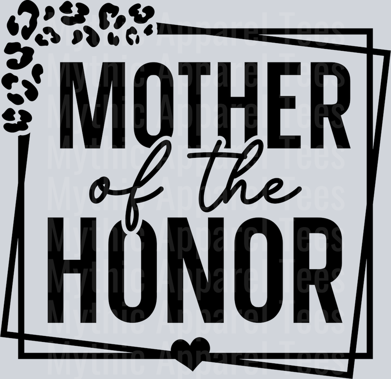 Mother of honor Black with hearts DTF Wedding Transfers