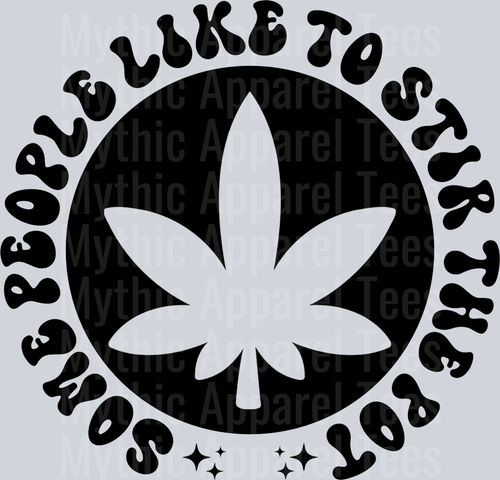 Some People Like To Stir The Pot Pocket Pocket Funny Wavy Retro Words Black Weed