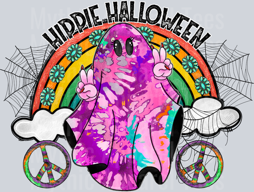 Hippie Halloween With Tie Dye Ghost