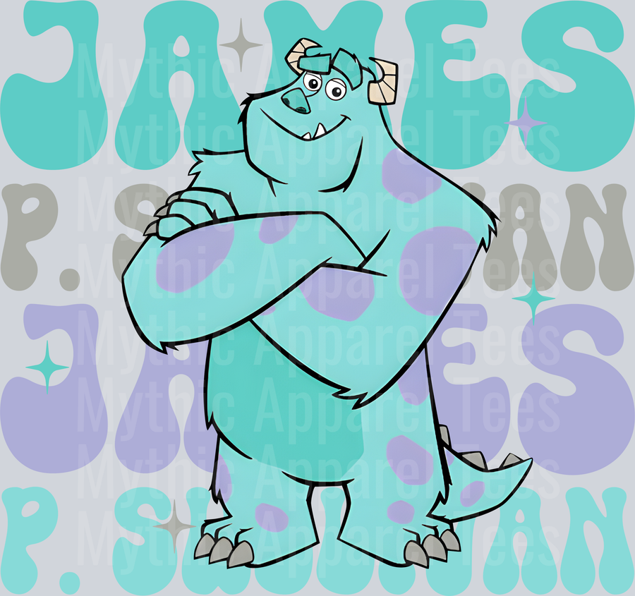 James P. Sullivan Sully Monsters Inc DTF Disney Transfers