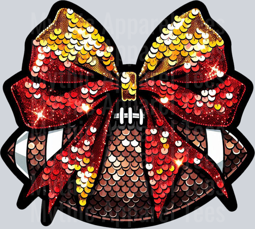 Red And Gold Sequin Football School Spirit & Sports