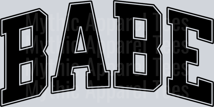 Babe Glam Varsity Letters Black