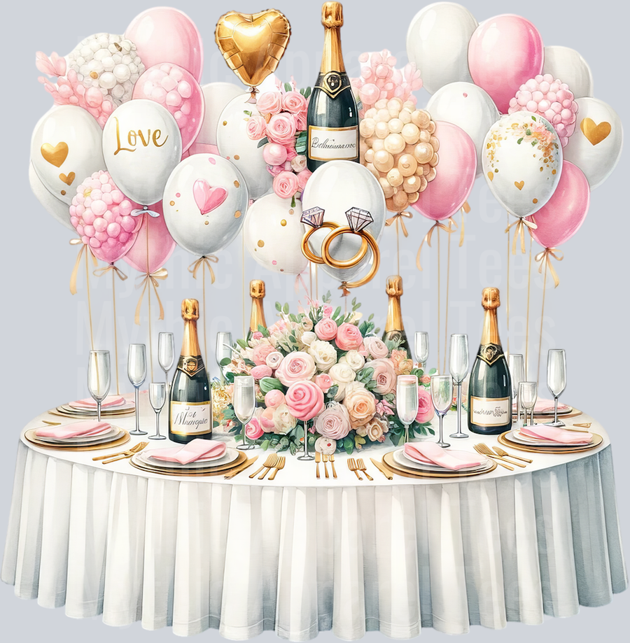 Bachelorette Party Table DTF Wedding Transfers