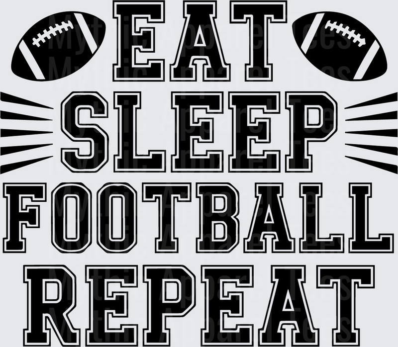 American Football Eat Sleep Football Repeat Bold Text Design