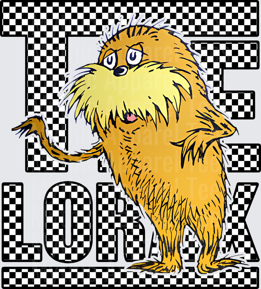 DR Seuss The Lorax Black White Checkered Bold Letter Design
