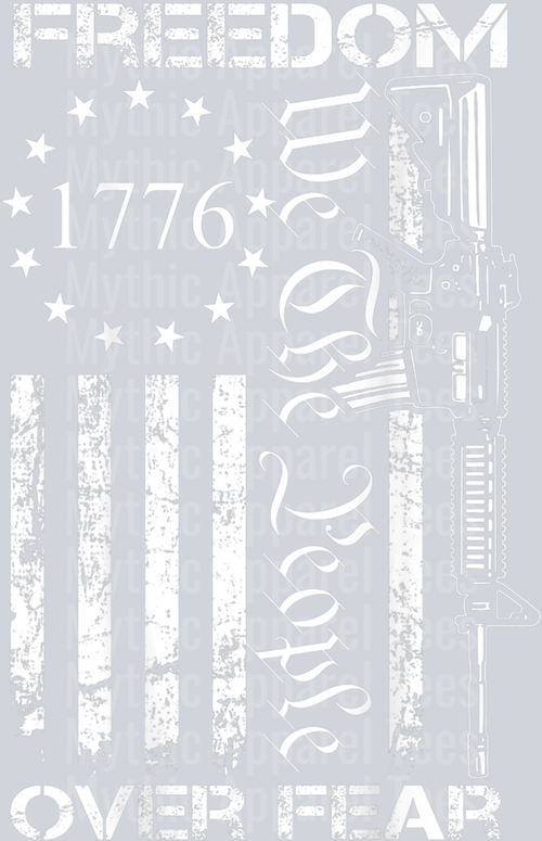 Freedom Over Fear Pro Gun USA Flag 2nd Amendment (ON BACK) T-Shirt PRO 2nd