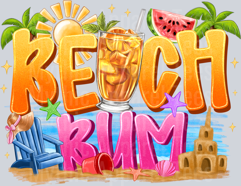 Beach Bum Sand Castles DTF Summer Transfers