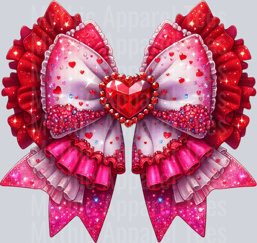 Bow Pink Layers Style Combo Valentines Day Design
