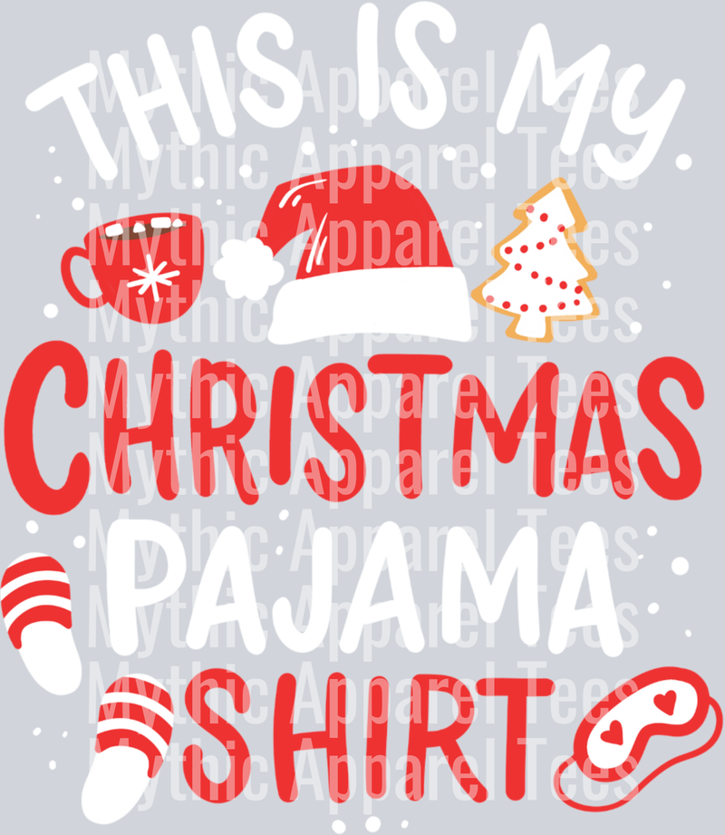 Christmas Pajamas Shirt – DTF Heat Transfer – Holiday Pajama Design
