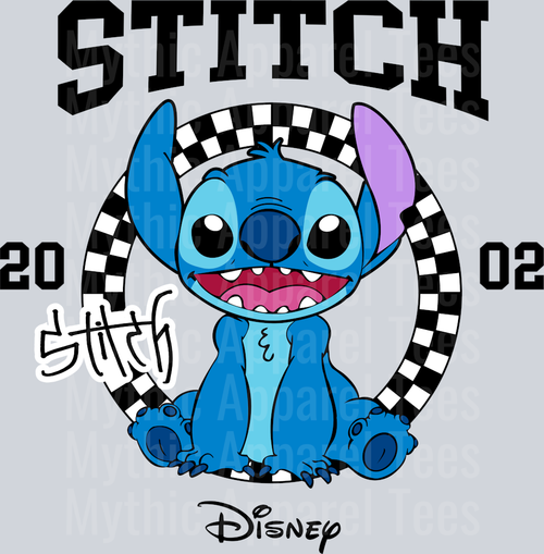 Stitch Checkers with 2002 DTF Lilo and Stitch Transfers