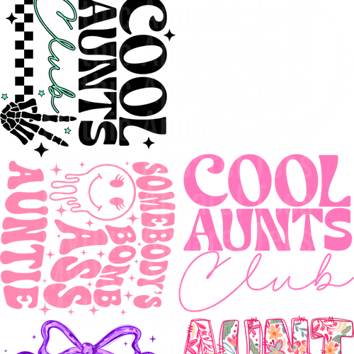 AUNT VARIETY GANG SHEET 10 FULL SIZE IMAGES