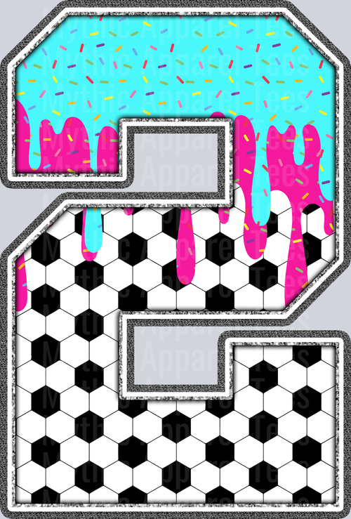 2 Soccer Drip Name With Bow DTF Soccer Transfers