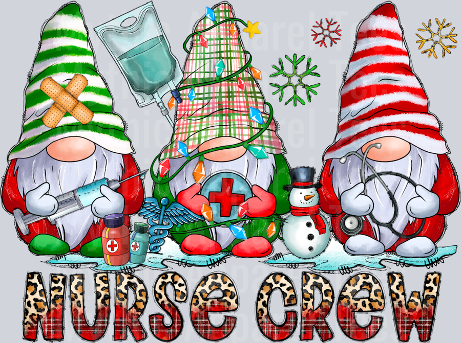 Nurse Crew Gnome DTF Nurse Transfers