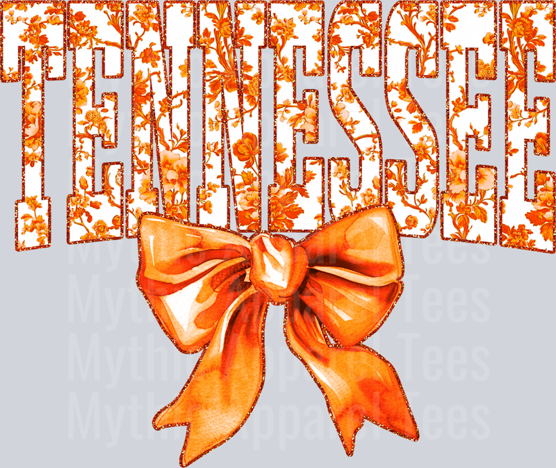 Tennessee College Font Floral Pattern State 50 States