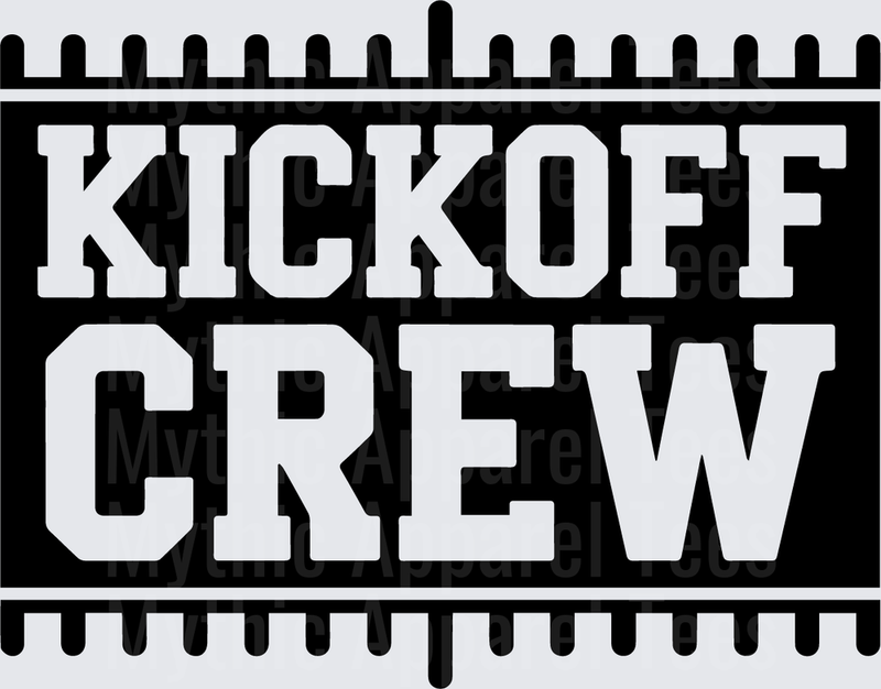 American Football Kickoff Crew Bold Block Letter Badge Design