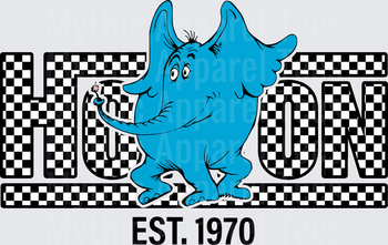 DR Seuss Horton Hears a Who Checkered Est. 1970 Design