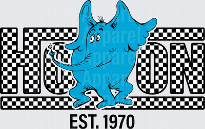 DR Seuss Horton Hears a Who Checkered Est. 1970 Design