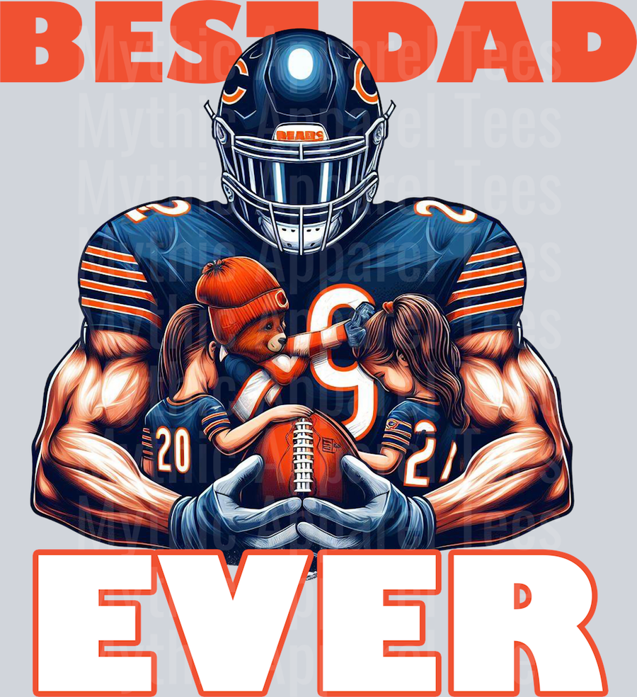 Chicago Bears Best DAD EVER Fathers Day DTF NFL Transfers