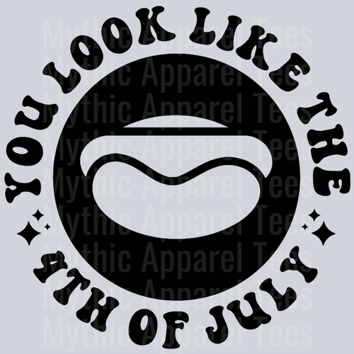 You Look Like The 4th Of July Pocket Design Wavey Retro Style Funny Shirt Design